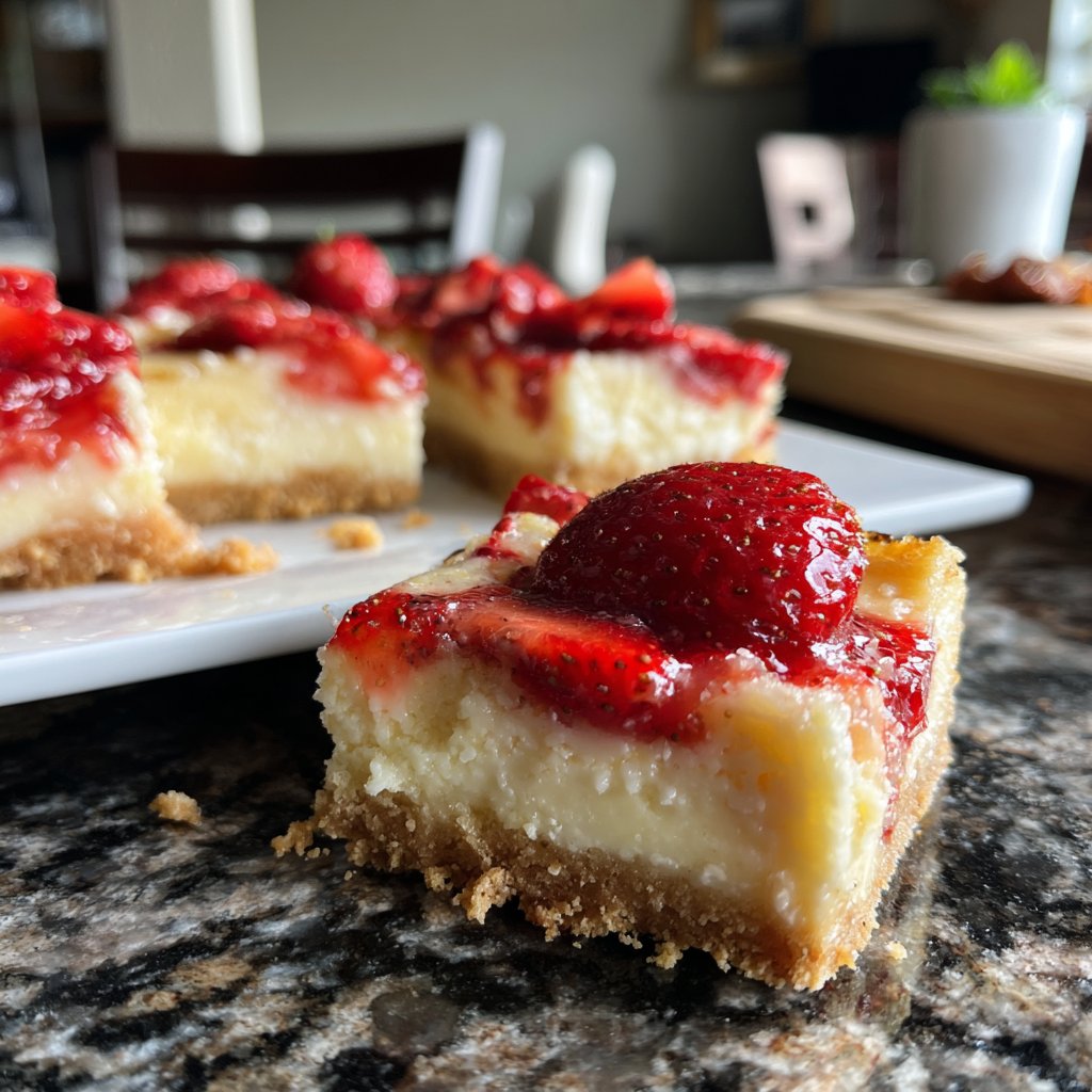 Decadent Strawberry Cheesecake Bars