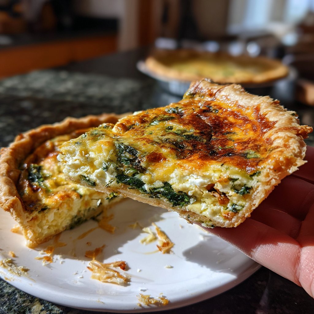 Simple Spinach and Feta Quiche