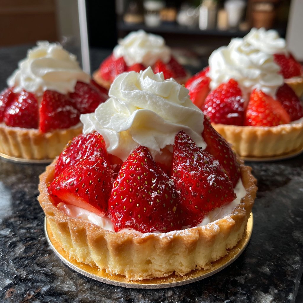 Mini Strawberry Tarts with Cream