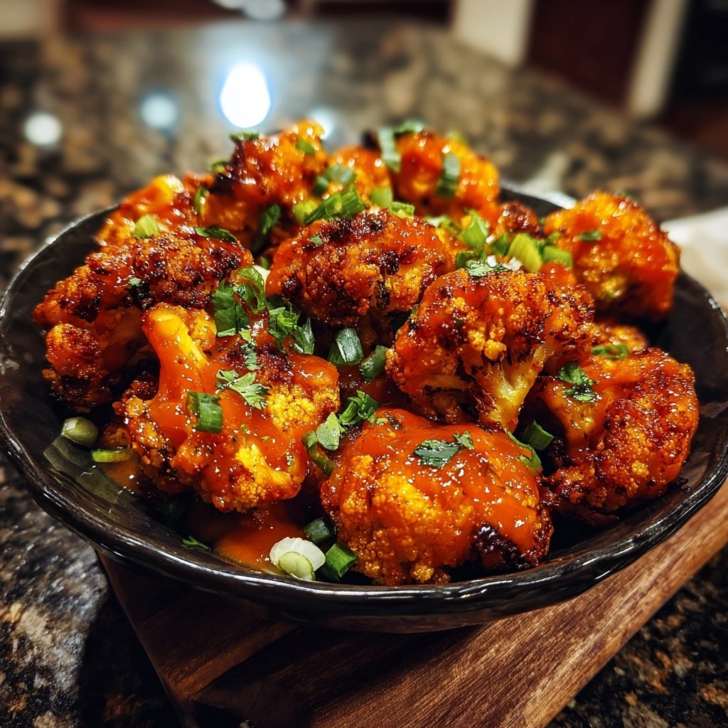 Buffalo Cauliflower Bites with Sauce