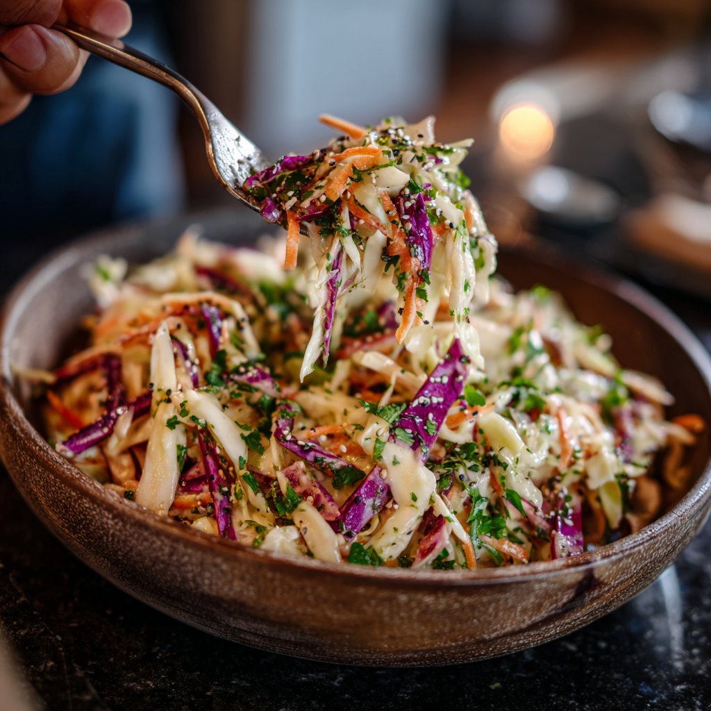 Zesty Cabbage and Apple Slaw