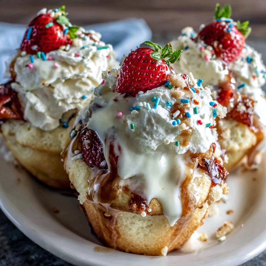 Decadent Strawberry Cupcake Sundaes