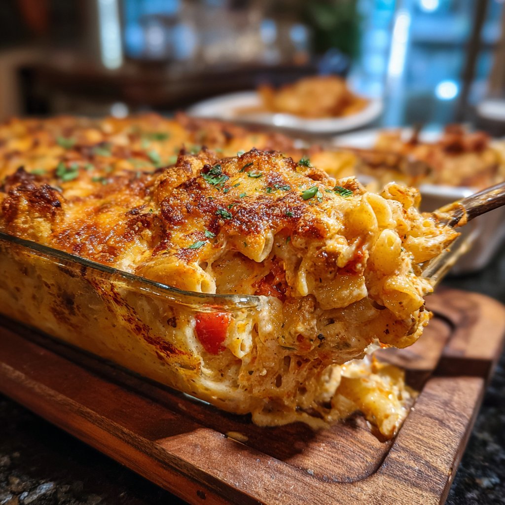 Butter Chicken Pasta Bake